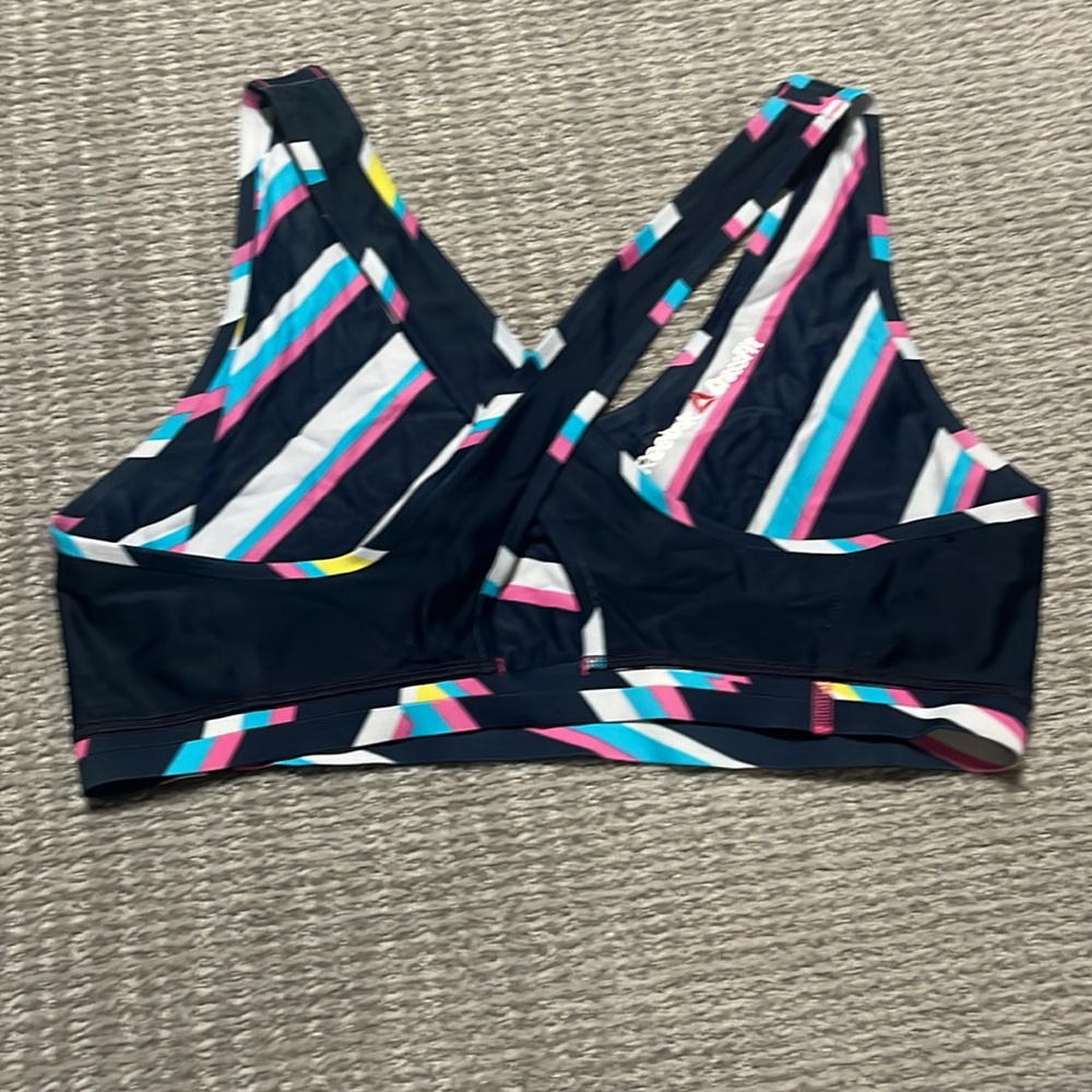 REEBOK CROSSFIT Reversible Cross Strappy Back Bright Colored Pattern Sports Bra - Picture 4 of 4